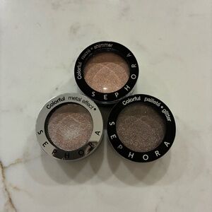 Sephora Colorful Eyeshadow Trio - Shimmer, Glitter, Metal Effect. Brand new!